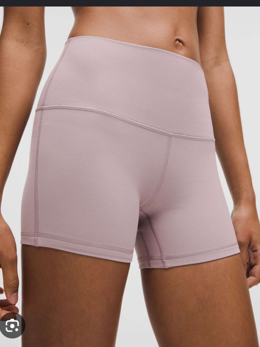 lululemon align 4” high rise mauve grey shorts